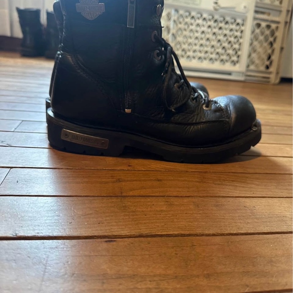 Harley-Davidson Men's Black Leather Lace-Up Boots